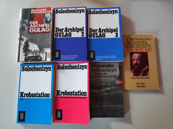 7 Bücher von Solschenizyn, Der Archipel Gulag 1-3, Krebsstation 1+2 u.a.