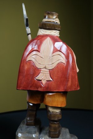 Holzfigur Nachtwächter mittelgroß (Riesengebirge), handgeschnitzt und handbemalt aus Lindenholz, 28cm
