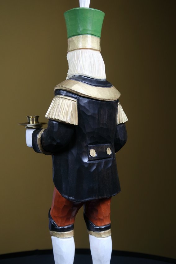 Holzfigur Bergmann mittel (Riesengebirge), handgeschnitzt und handbemalt aus Lindenholz, 49cm