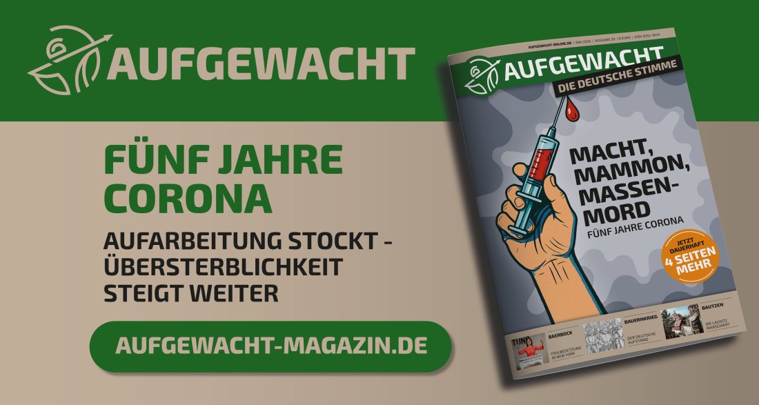 AUFGEWACHT 5/25 – „Macht, Mammon, Massenmord: Fünf Jahre Corona“