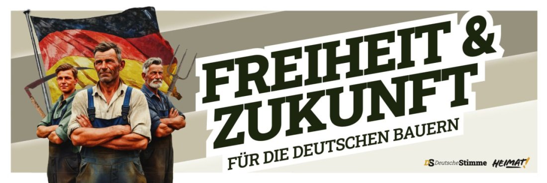 Protestbanner "Freiheit & Zukunft für die Deutschen Bauern"